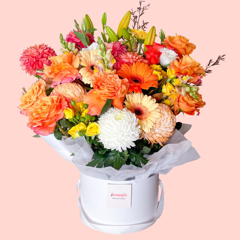 Tangerine Round Bloom Box